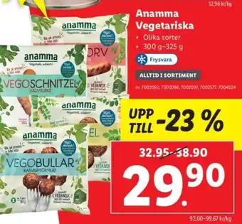 Lidl Anamma Vegetariska erbjuda