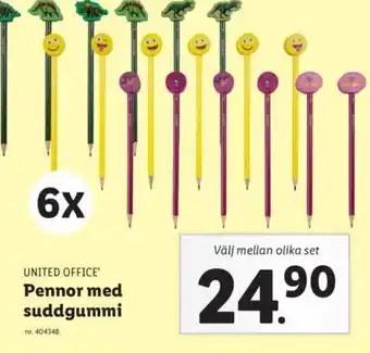 Pennor med Suddgummi