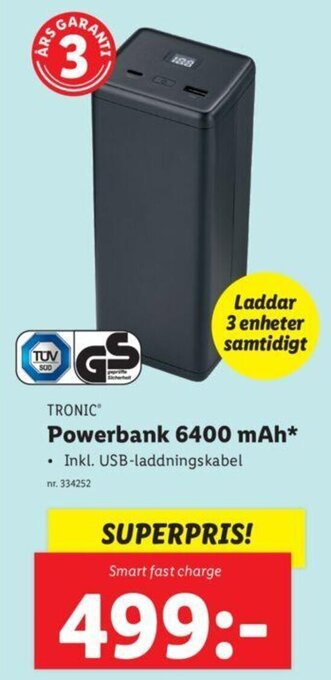 Lidl Powerbank 6400 mAh erbjuda