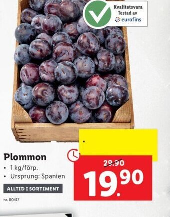 Lidl Plommon erbjuda