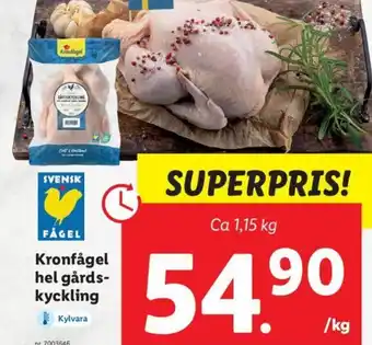 Lidl Kronfågel hel Gårds-Kyckling erbjuda