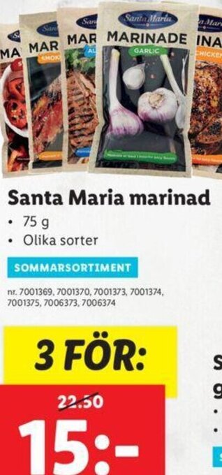 Lidl Santa Maria Marinad erbjuda