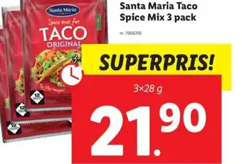 Lidl Santa Maria Taco Spice Mix 3 pack erbjuda