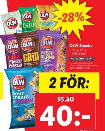 Lidl OLW Snacks erbjuda