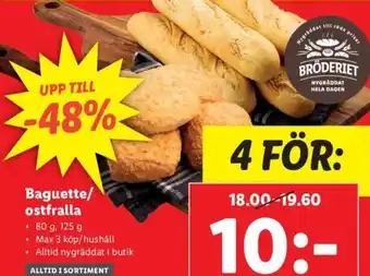 Lidl Baguette/Ostfralla erbjuda