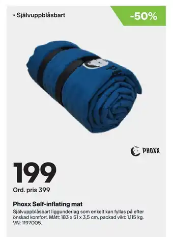 XXL Phoxx self-inflating mat erbjuda
