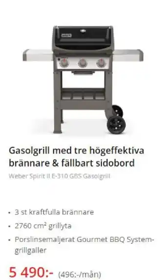 NetOnNet Gasolgrill med tre högeffektiva Brännare & fällbart sidobord erbjuda