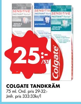 ÖoB Colgate tandkräm erbjuda