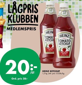 ÖoB Heinz ketchup erbjuda
