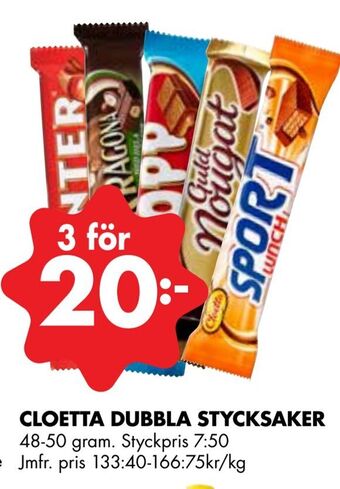 ÖoB Cloetta dubbla stycksaker erbjuda