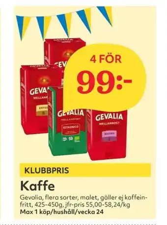 Hemköp Kaffe 4x425+450g erbjuda