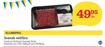 Hemköp Svensk nötfärs 500g erbjuda