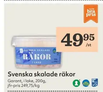Hemköp Svenska skalade räkor 200g erbjuda