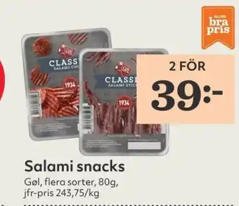 Hemköp Salami snacks 2x80g erbjuda