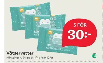 Hemköp Våtservetter 3x24-pack erbjuda