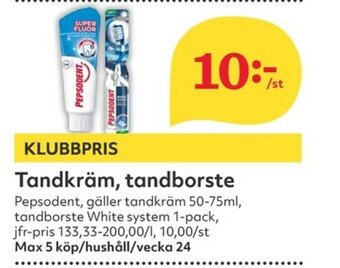 Hemköp Tandkräm, tandborste erbjuda