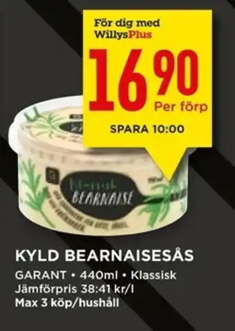Willys Kyld bearnaisesås 440ml erbjuda