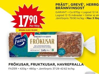 Willys Frökusar, Fruktkusar, Havrefralla erbjuda