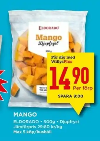 Willys Mango 500g erbjuda