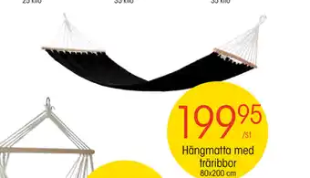 hängmatta med träribbor