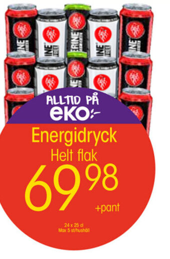 EKO Energidryck Helt Flak erbjuda