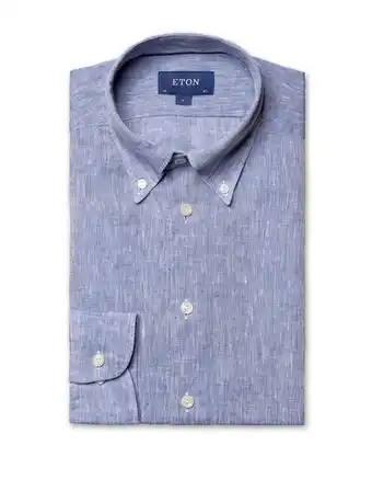 Contemporary fit soft linen shirt blue
