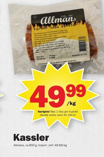 Pekås Kassler erbjuda
