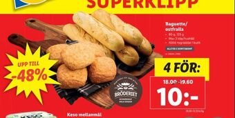 Lidl Baguette/ ostfralla erbjuda