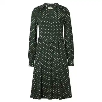 Prickig klänning i viskos - bianca dot darkgreen