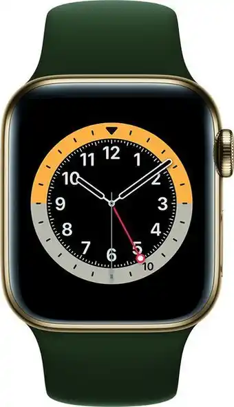 Webhallen Apple watch series 6 - 40mm / gps + cellular / gold stainless steel case / cyprus green sport band erbjuda