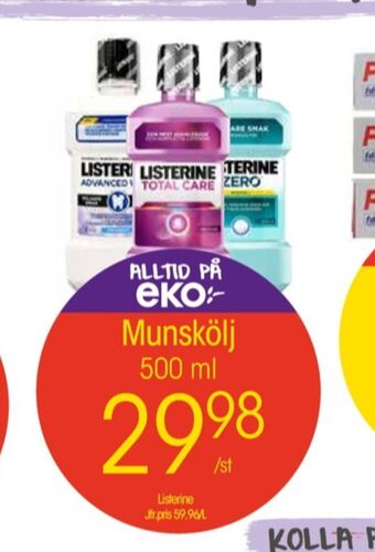 EKO Listerine munskölj erbjuda