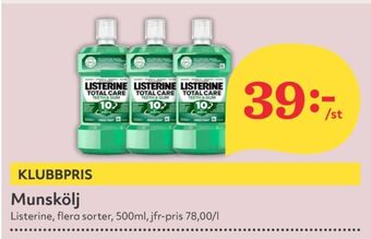 Hemköp Listerine munskölj erbjuda