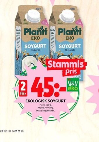 ICA Kvantum Soygurt yoghurt alternativ erbjuda