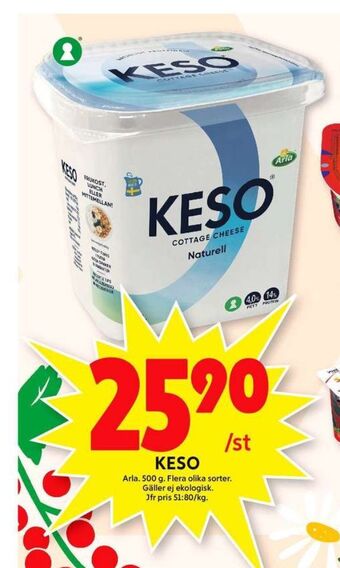 ICA Maxi Keso cottage cheese erbjuda