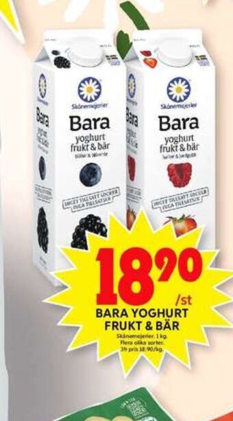 ICA Maxi Bara yoghurt erbjuda