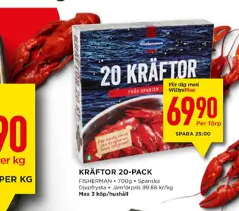 Willys Fisherman seafood kräftor erbjuda