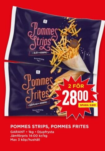 Willys Garant pommes frites erbjuda