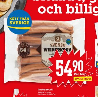 Willys Garant wienerkorv erbjuda
