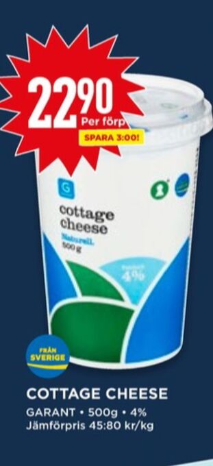 Willys Garant cottage cheese erbjuda