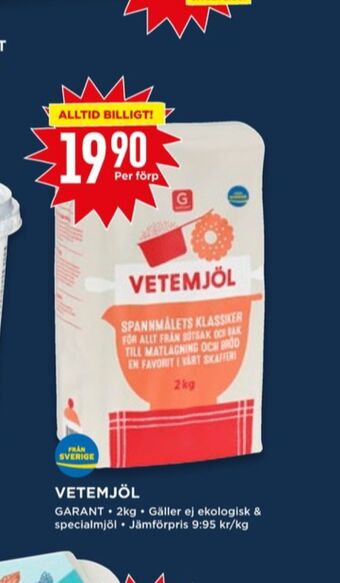 Willys Garant vetemjöl erbjuda
