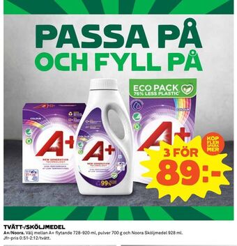 Coop Daglivs Tvätt-/sköljmedel erbjuda