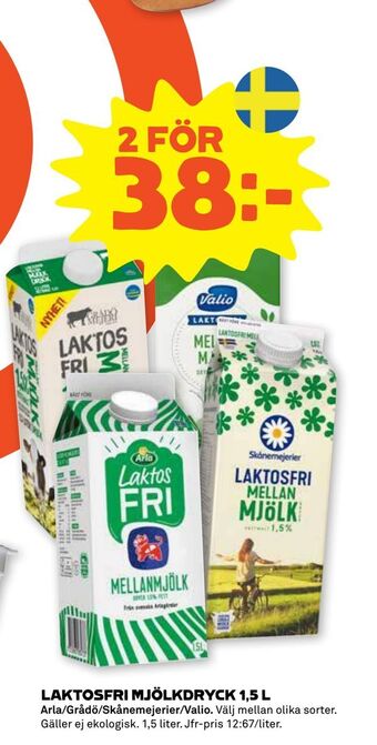 Stora Coop Laktosfri mjölkdryck 1,5 l erbjuda