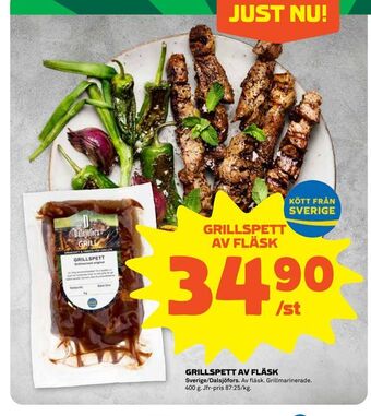 Stora Coop Grillspett av fläsk erbjuda