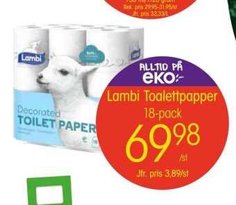 EKO Lambi toalettpapper erbjuda