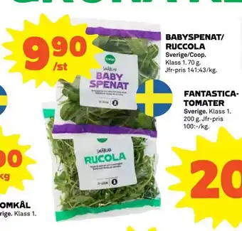 Coop Babyspenat/ ruccola erbjuda