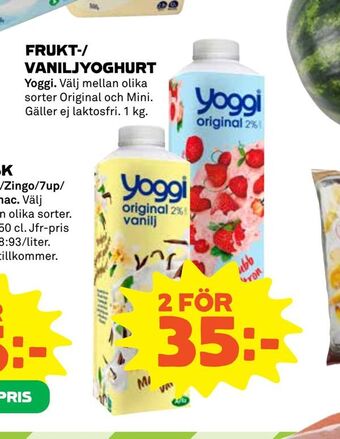 Coop Frukt-/ vaniljyoghurt erbjuda