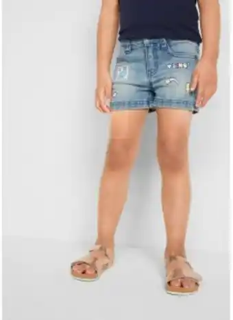 Jeansshorts med enhörningsmotiv för flickor