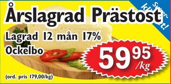 T-jarlen Årslagrad prästost erbjuda