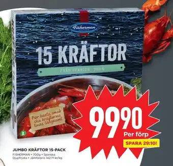 Willys Jumbo kräftor 15-pack erbjuda