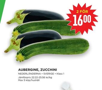 Willys Aubergine, zucchini erbjuda